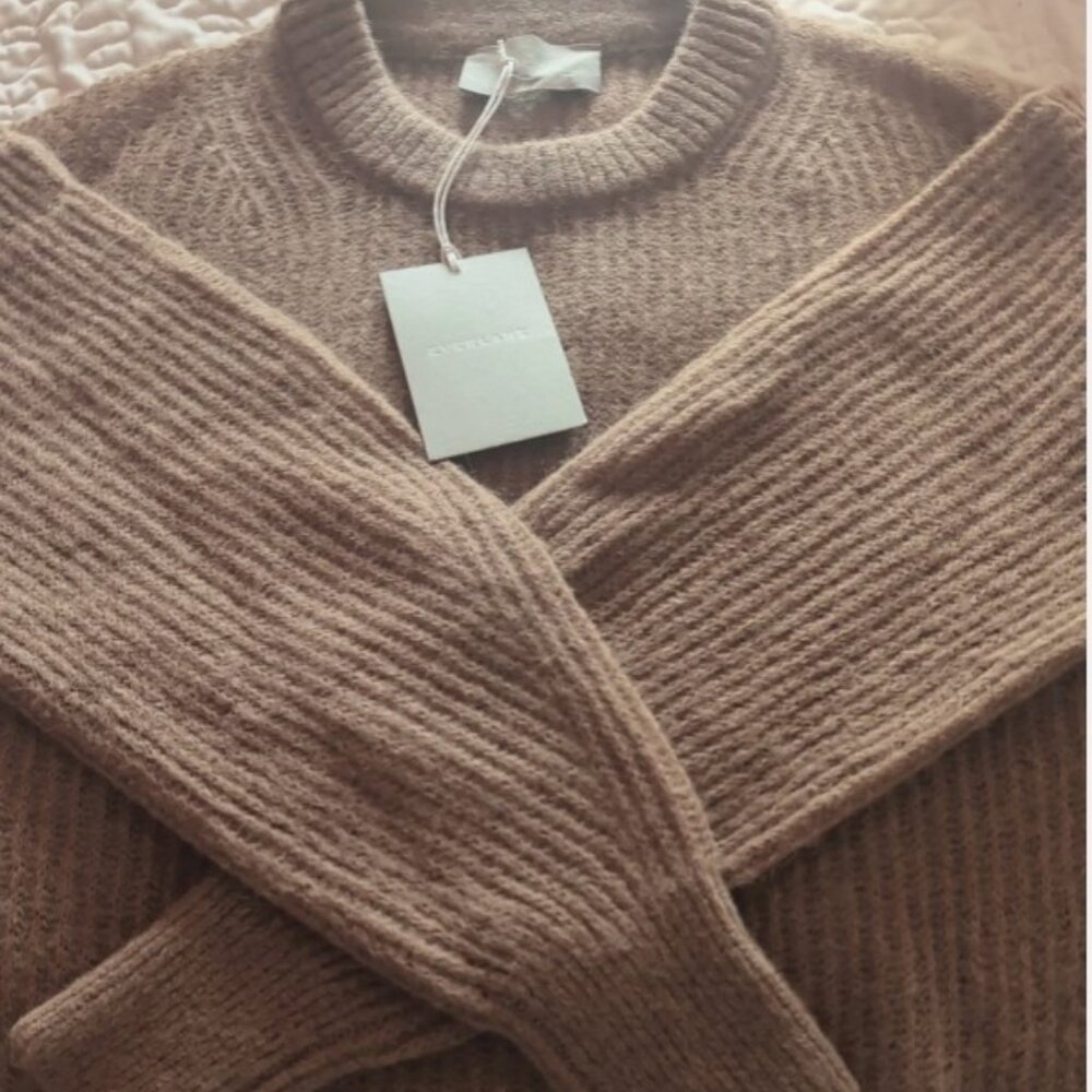EVERLANE THE COCOON CREW IN ALPACA TOFFEE SIZE SMALL BNWT